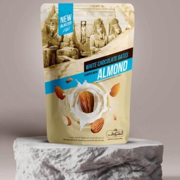 Pitted Dates Stuffed with Almonds and Covered in White Chocolate 250g