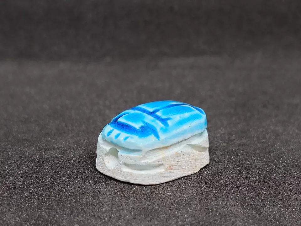 Egyptian Scarab Beetle Handmade Small Exquisite Glazed Stone Unique Decor prfect