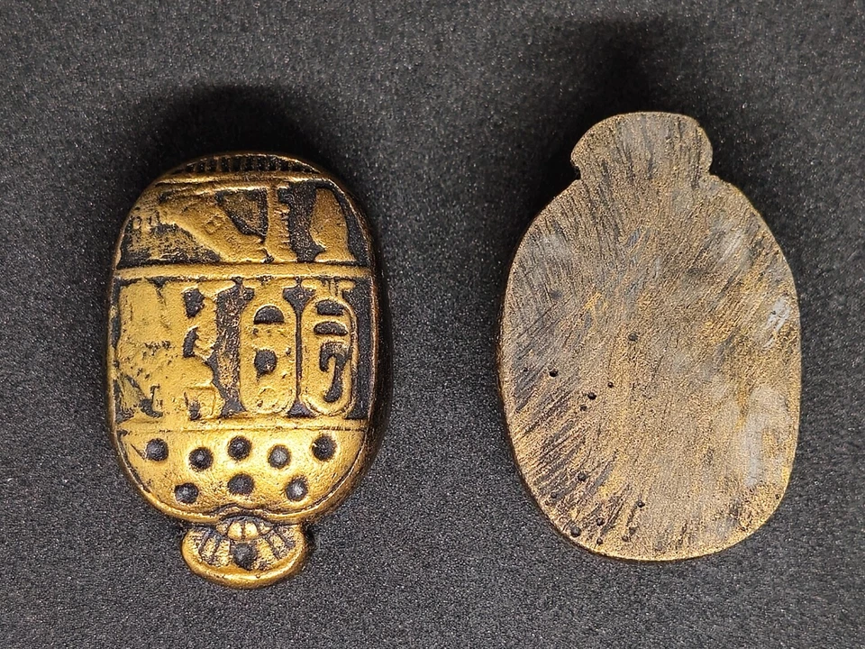 Egyptian Scarab Beetle Handmade Small Exquisite Glazed Stone Unique Decor prfect