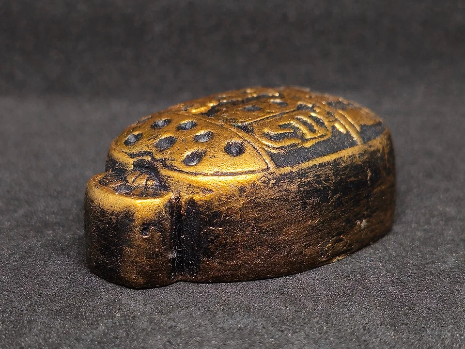 Egyptian Scarab Beetle Handmade Small Exquisite Glazed Stone Unique Decor prfect