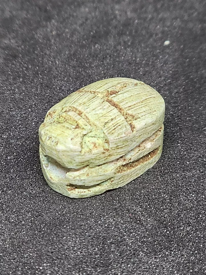 Egyptian Scarab Beetle Handmade Small Exquisite Glazed Stone Unique Decor prfect