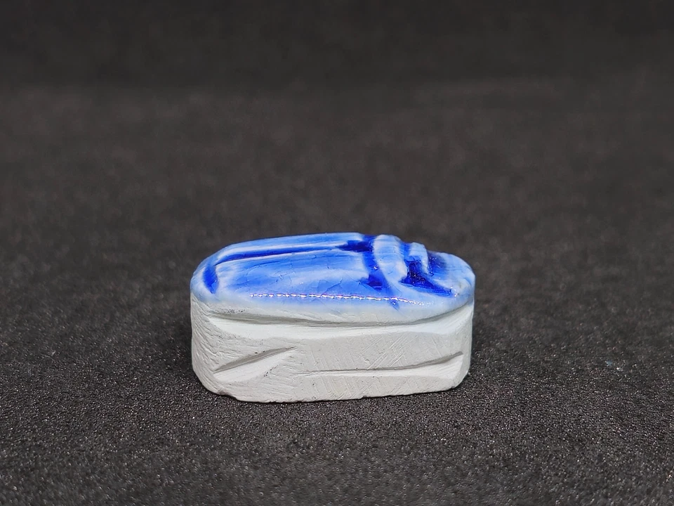 Egyptian Scarab Beetle Handmade Small Exquisite Glazed Stone Unique Decor prfect