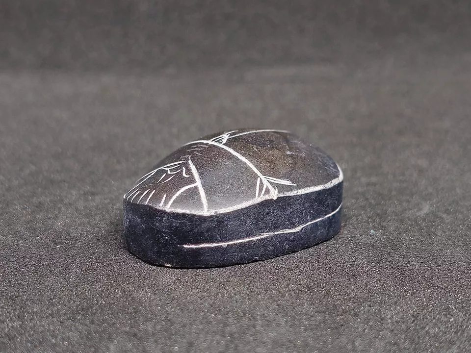 Egyptian Scarab Beetle Handmade Small Exquisite Glazed Stone Unique Decor prfect