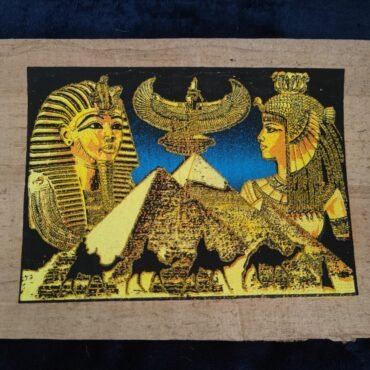 Cleopatra & Maat Papyrus Art: Glittered Glow-in-Dark Egyptian Wall Decor