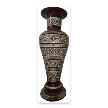 Exquisite Egyptian Mother of Pearl Inlaid Floor Vase - Handmade