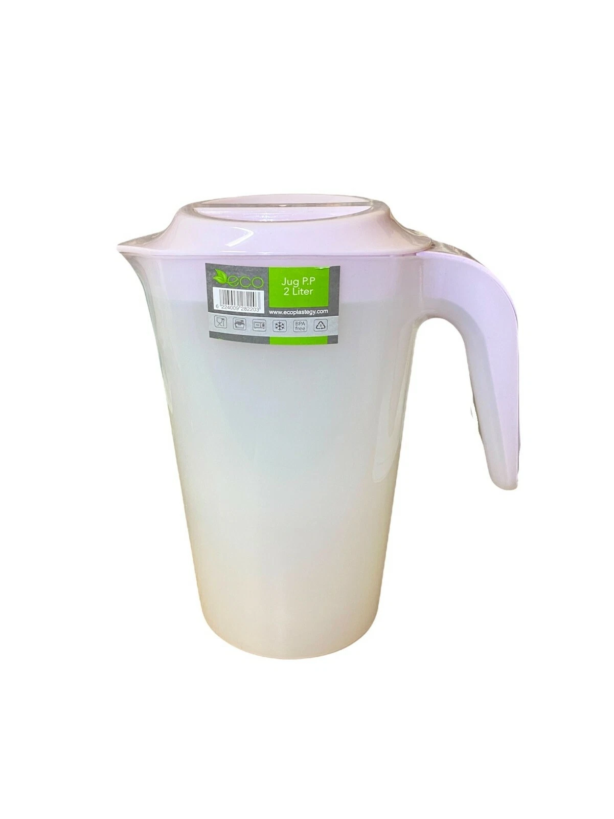 2 Liter Plastic Jug with Lid Semi-Transparent For Water Milk Juice Picnic Fridge