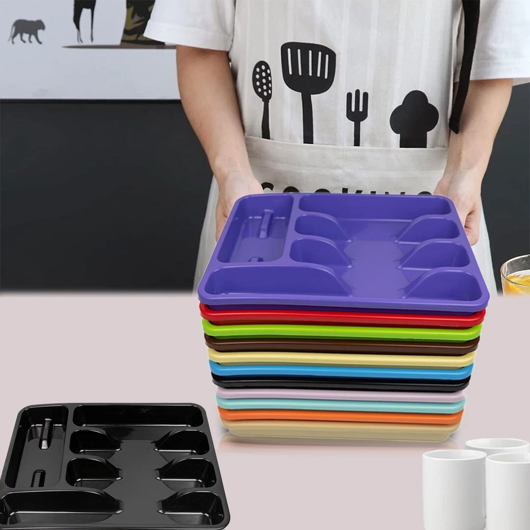Eco Plastic Cutlery Tray Drawer Organizer Insert For Kitchen Utensils