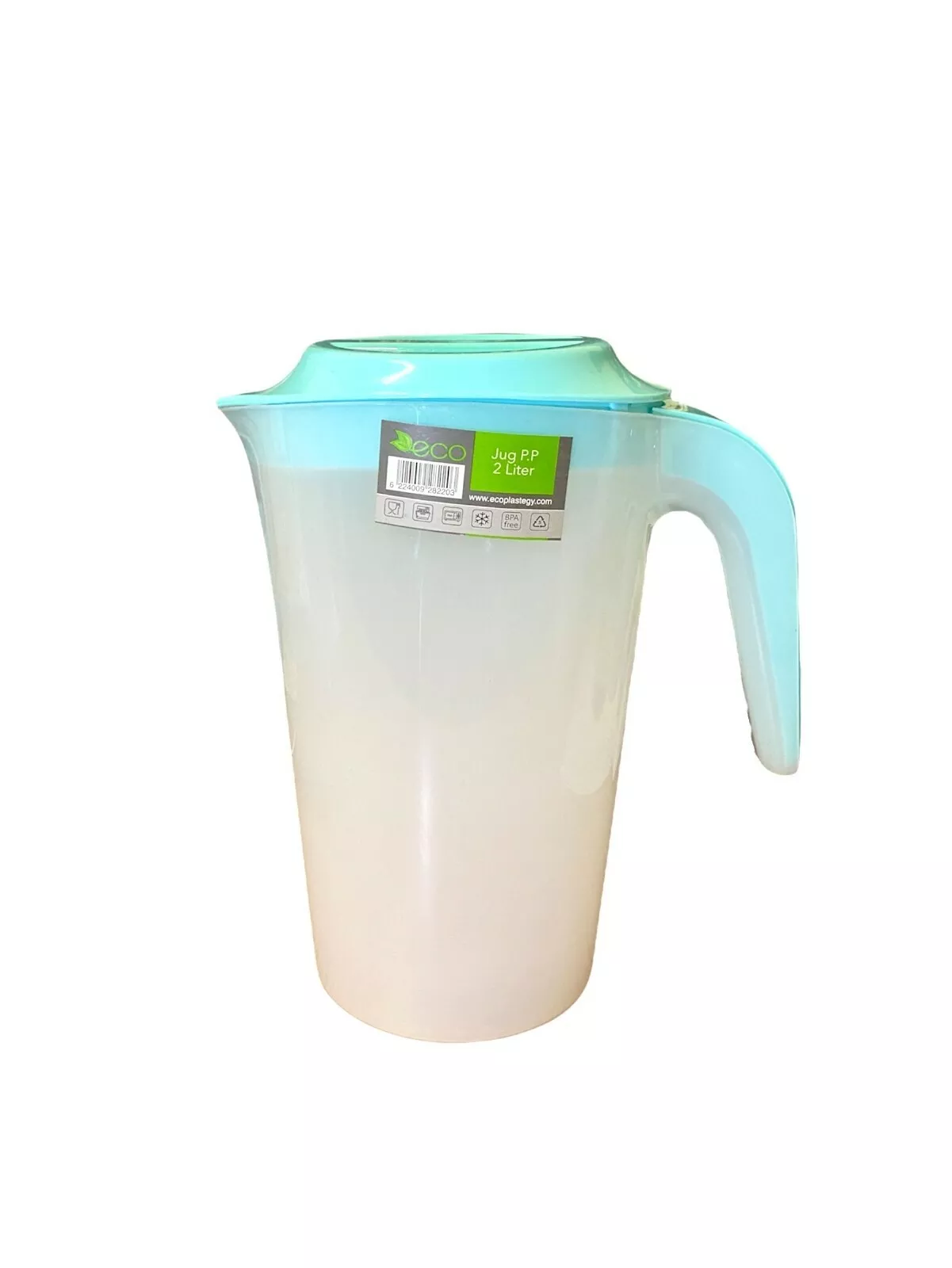 2 Liter Plastic Jug with Lid Semi-Transparent For Water Milk Juice Picnic Fridge
