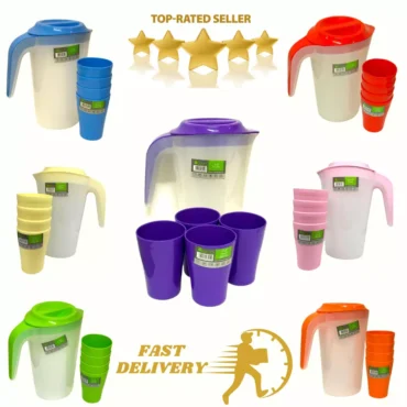 ECO Plastic Jug Set with 4 Drinking Glass