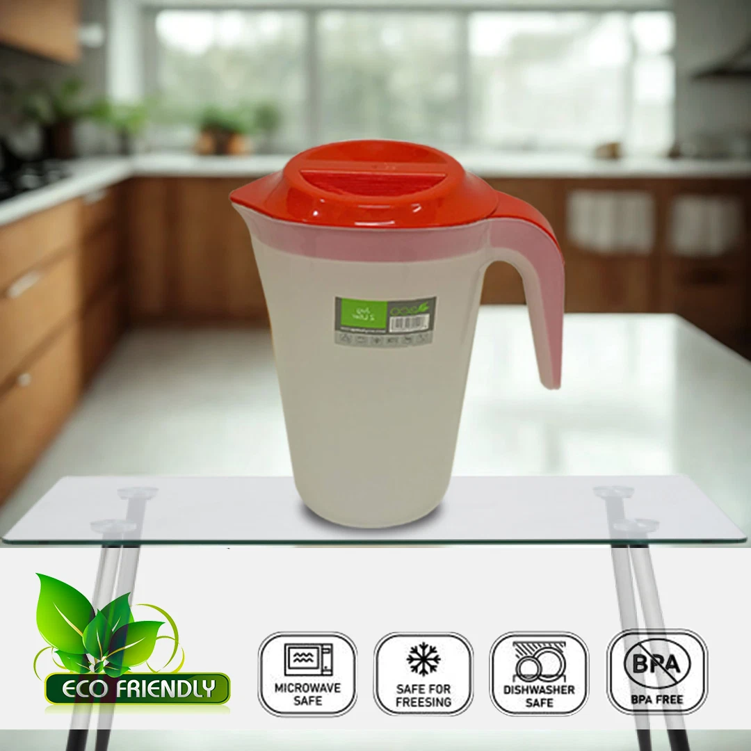 2 Liter Plastic Jug with Lid Semi-Transparent For Water Milk Juice Picnic Fridge