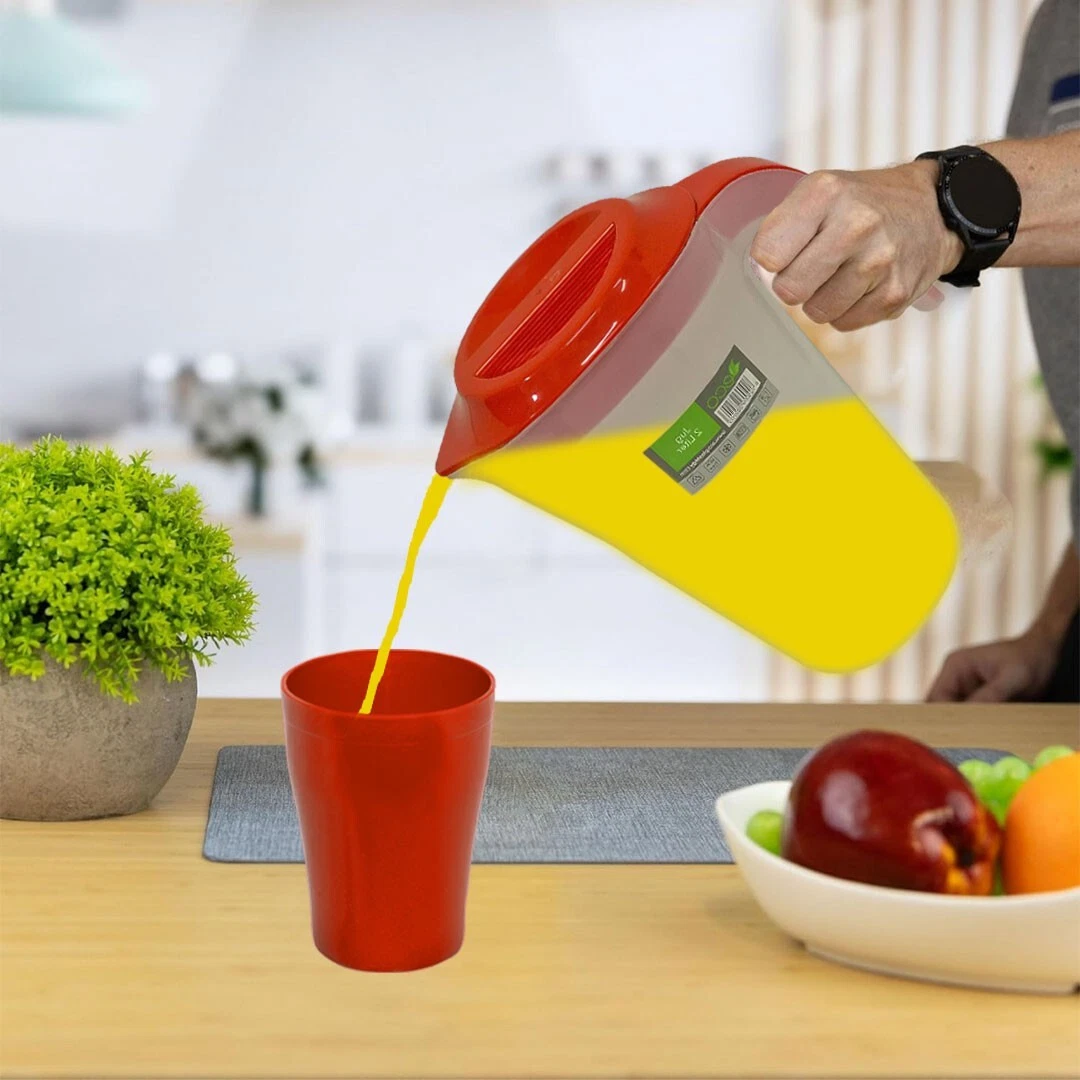 2 Liter Plastic Jug with Lid Semi-Transparent For Water Milk Juice Picnic Fridge