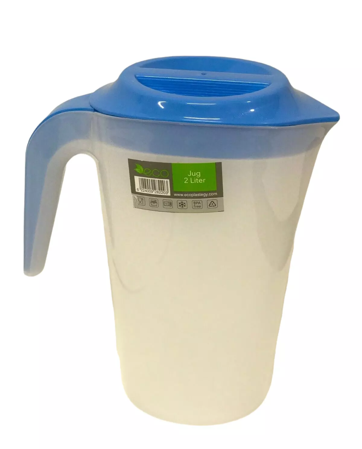2 Liter Plastic Jug with Lid Semi-Transparent For Water Milk Juice Picnic Fridge