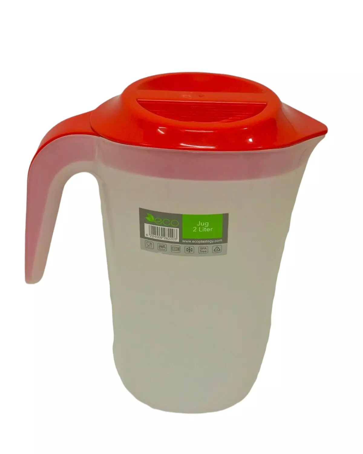 2 Liter Plastic Jug with Lid Semi-Transparent For Water Milk Juice Picnic Fridge