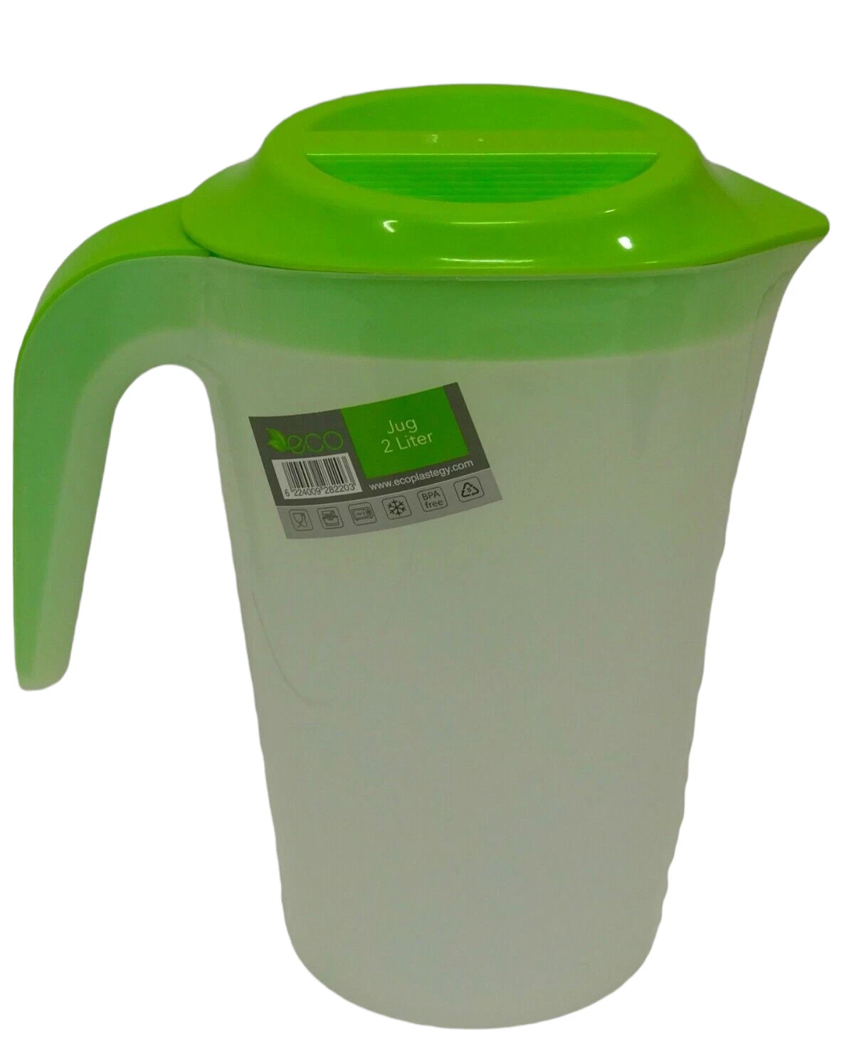 2 Liter Plastic Jug with Lid Semi-Transparent For Water Milk Juice Picnic Fridge