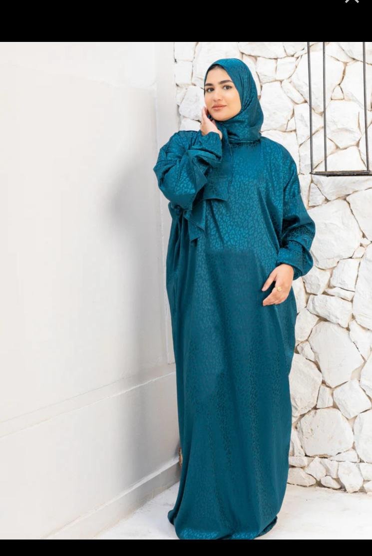 Satin Isdal Prayer Dress | Egyptian Islamic Wear | Elegant Modest Abaya