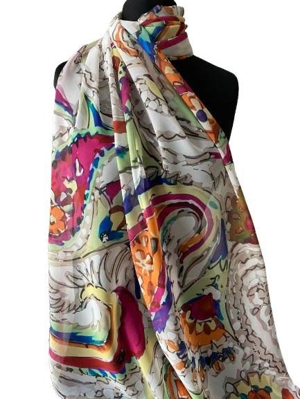 Chiffon Digital Scarf – Lightweight Printed Hijab | Soft & Elegant