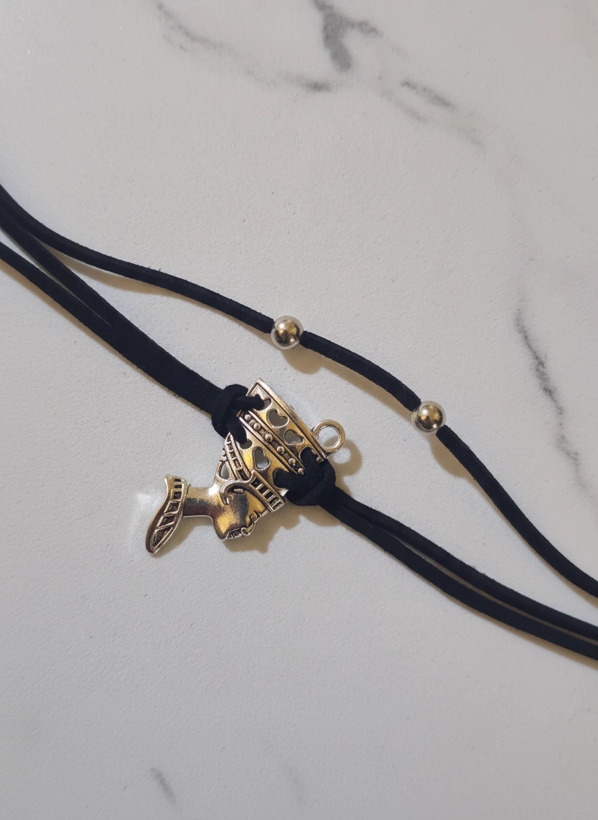 Egyptian Hand Bracelet - Handmade Black Cord Hand Chain with Ancient Symbol gift