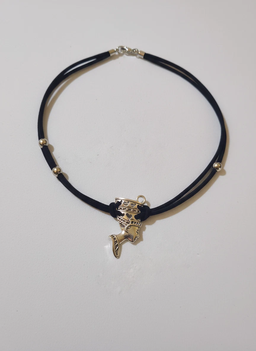 Egyptian Hand Bracelet - Handmade Black Cord Hand Chain with Ancient Symbol gift