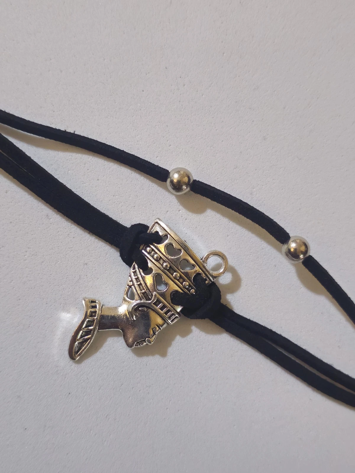 Egyptian Hand Bracelet - Handmade Black Cord Hand Chain with Ancient Symbol gift