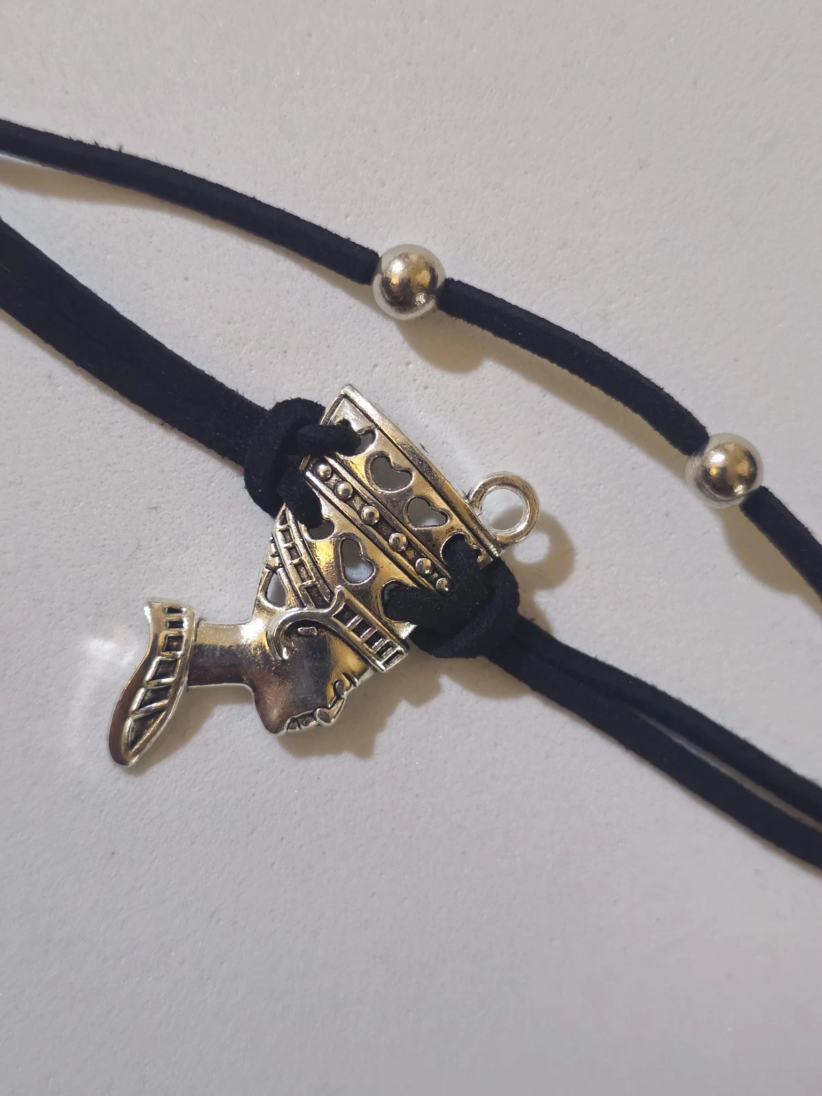 Egyptian Hand Bracelet - Handmade Black Cord Hand Chain with Ancient Symbol gift