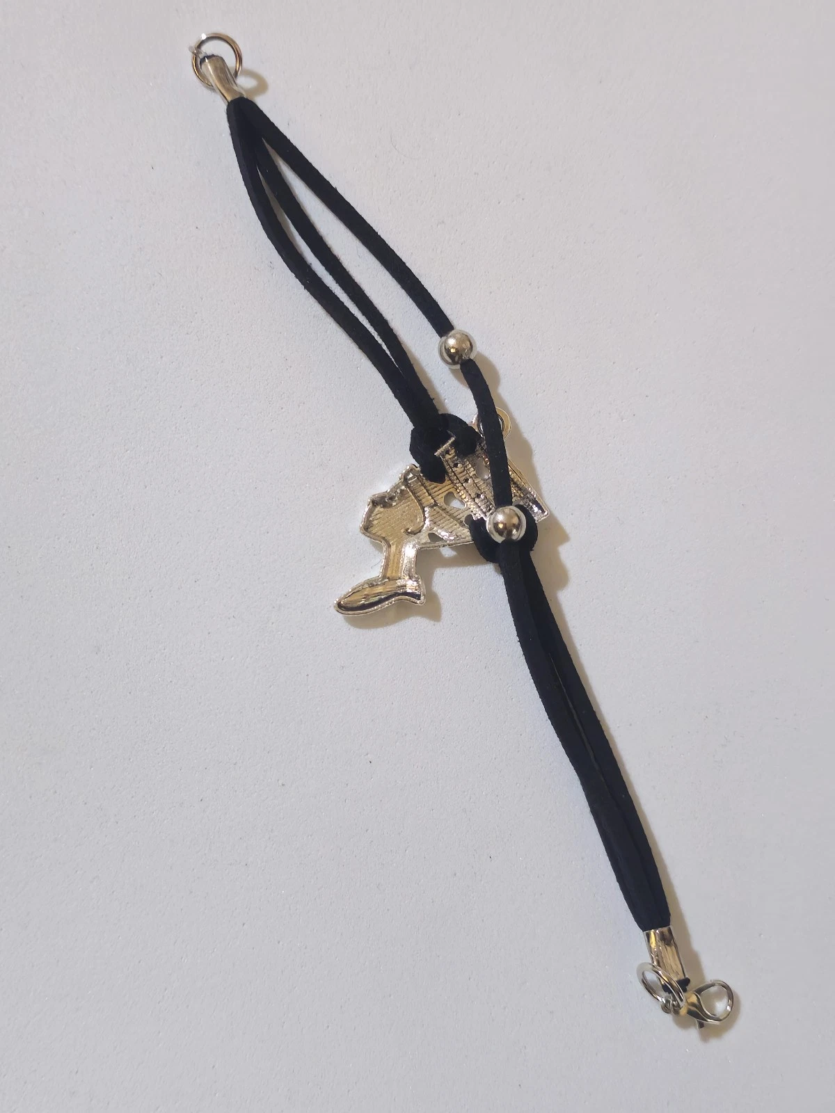 Egyptian Hand Bracelet - Handmade Black Cord Hand Chain with Ancient Symbol gift