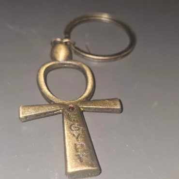Golden Ankh Key of Life Keychain Egyptian Symbol Metal Keyring Amulet