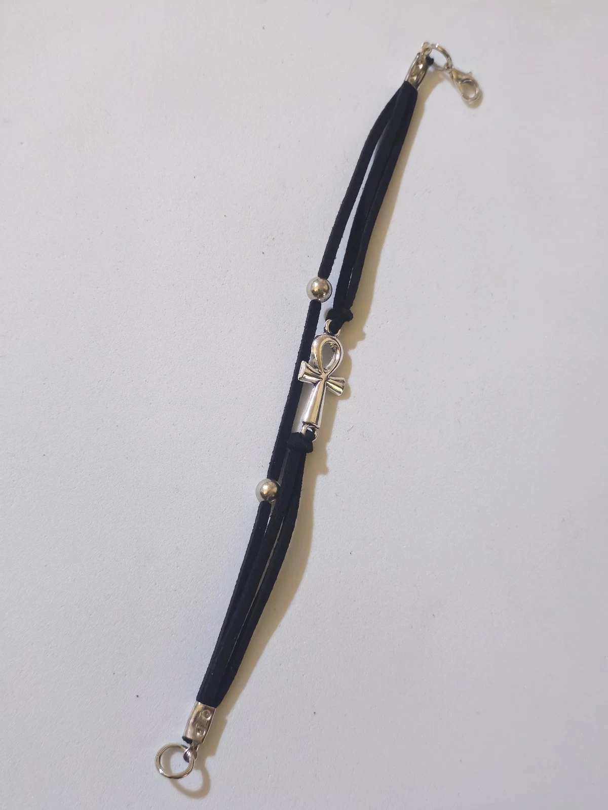 Egyptian Hand Bracelet - Handmade Black Cord Hand Chain with Ancient Symbol gift