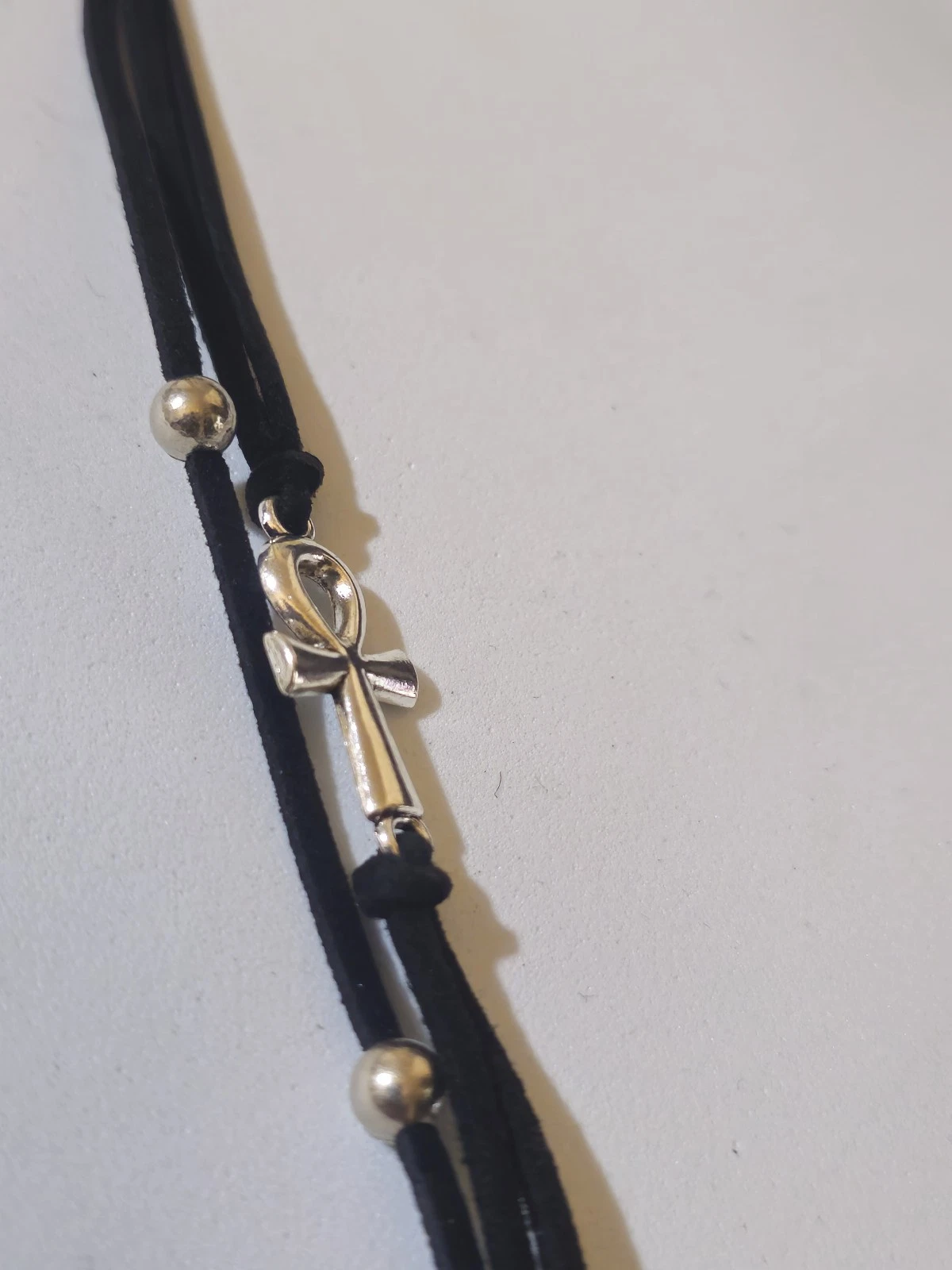 Egyptian Hand Bracelet - Handmade Black Cord Hand Chain with Ancient Symbol gift