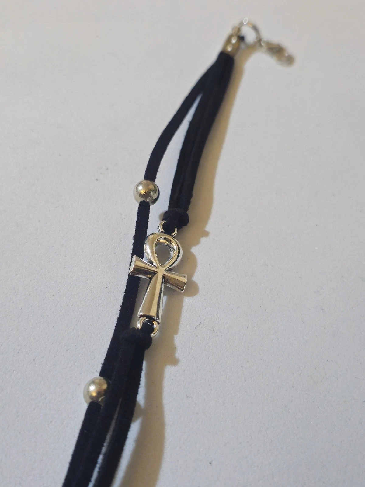 Egyptian Hand Bracelet - Handmade Black Cord Hand Chain with Ancient Symbol gift