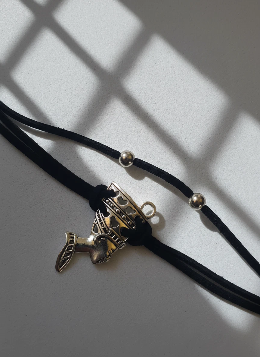 Egyptian Hand Bracelet - Handmade Black Cord Hand Chain with Ancient Symbol gift