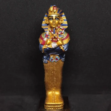 Egyptian Pharaoh Sarcophagus Statue - Gold Mummy Figurine Ancient Egypt Decor