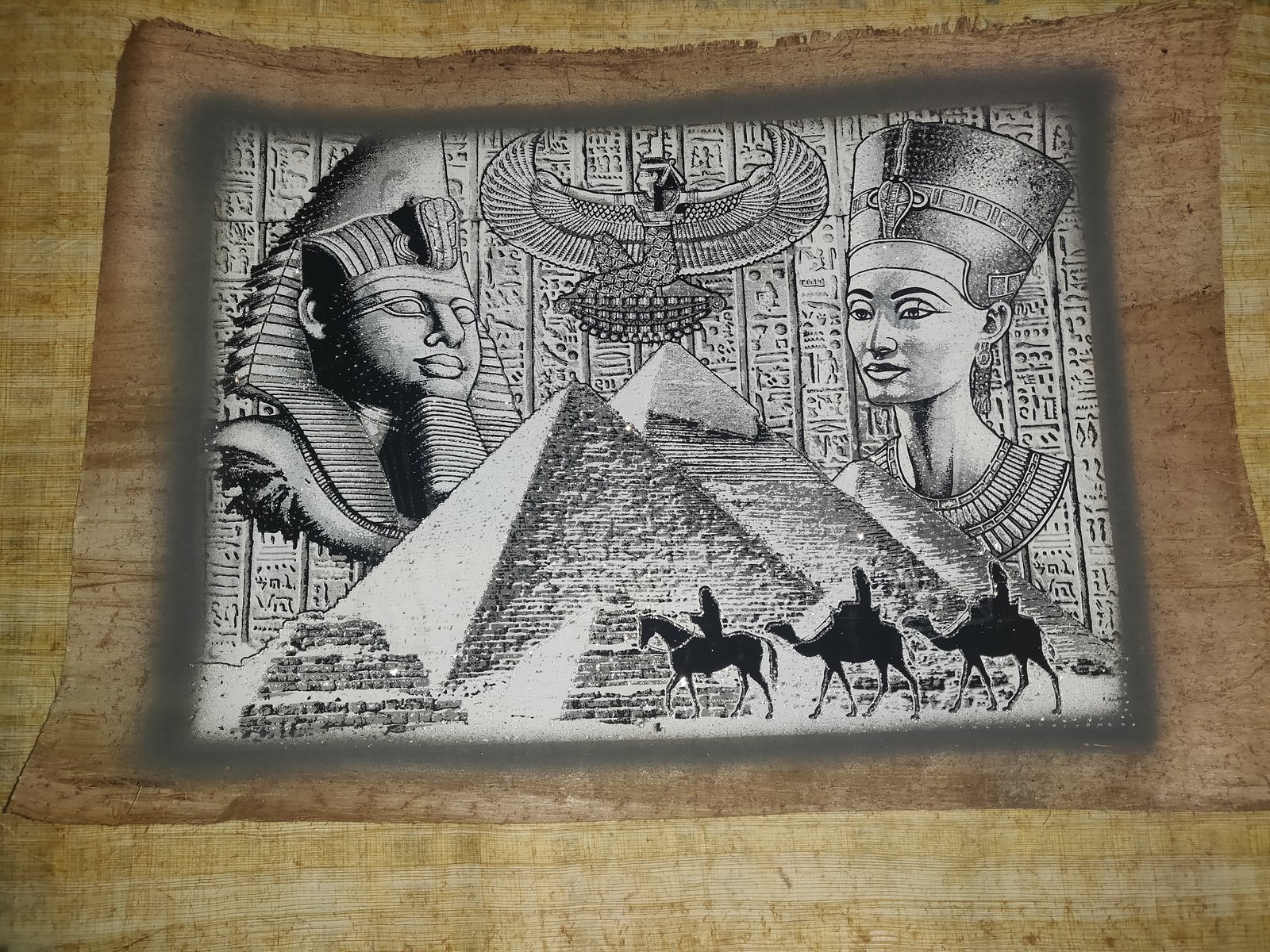 Authentic Handmade Egyptian Papyrus Wall Art – 44 x 33 cm – Choose Design