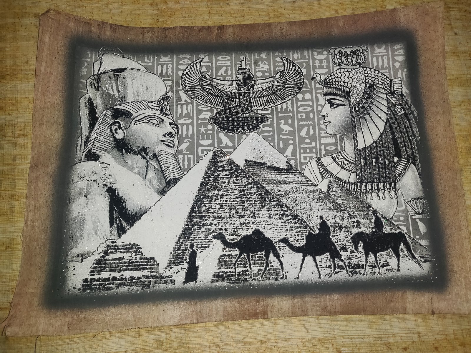 Authentic Handmade Egyptian Papyrus Wall Art – 44 x 33 cm – Choose Design
