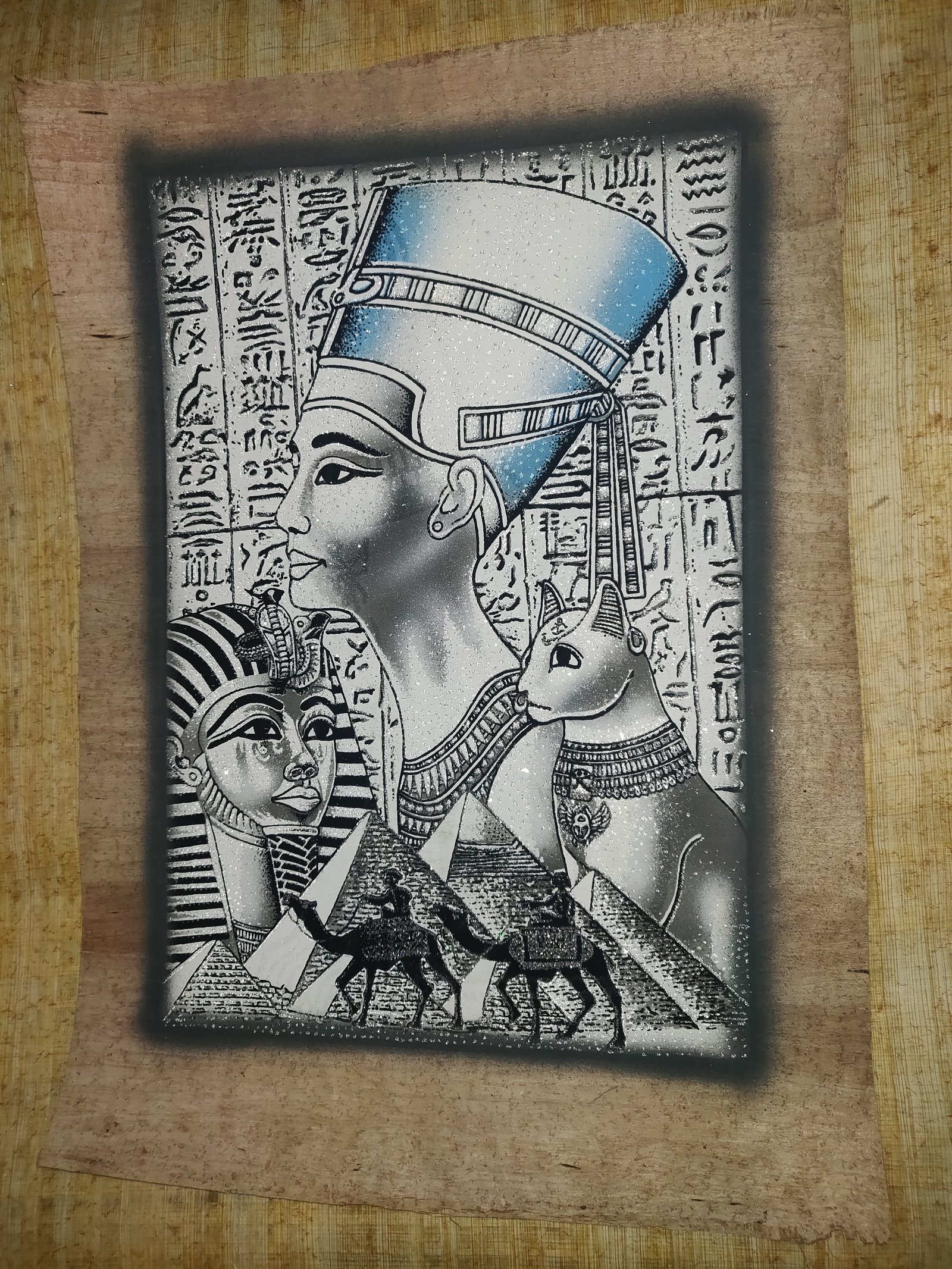 Authentic Handmade Egyptian Papyrus Wall Art – 44 x 33 cm – Choose Design