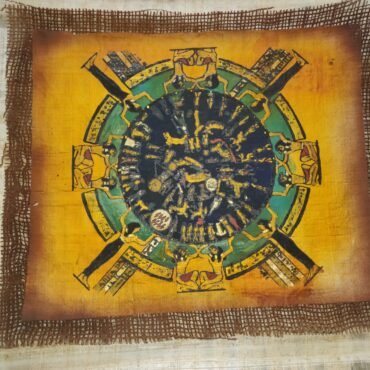 Authentic Egyptian Khesh Papyrus Wall Art – Large 30 x 40 cm – Hand-Painted Hess