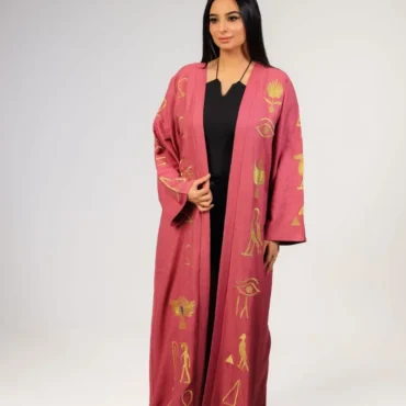 Hieroglyph Column Open Abaya – Floor-Length - view 2