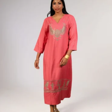 Scarab Embroidered Kaftan – Fitted V-Neck - view 2