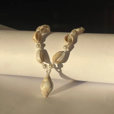 Shell & Faux Pearl Bracelet – Single Shell Charm Pendant