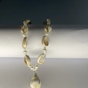Cowrie Shell & Faux Pearl Anklet – Shell Pendant or Starfish Charm | Handmade Beach Jewellery