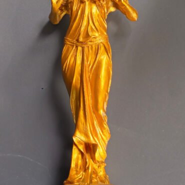 Female Statue in Gold and Green, Handcrafted (Pre-owned)