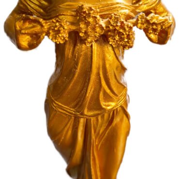 Female Statue in Gold and Green, Handcrafted (Pre-owned)